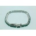 Beautiful 925 Sterling Silver Bracelet With natural green onyx , Size 7.2"